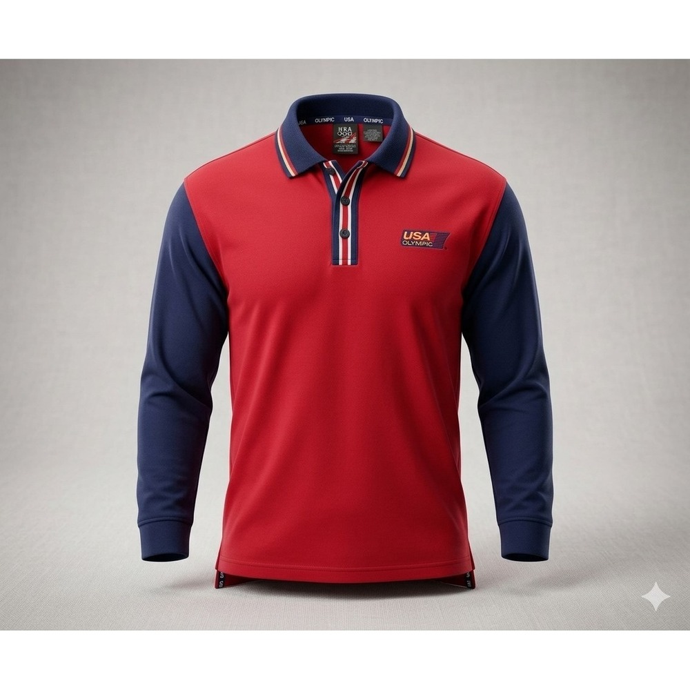 USA Olympic Brand Apparel Vintage Men's Red & Blue Pullover Sweater. Size XL